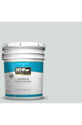 BEHR Premium Plus 5-gal. #PPL-66 Iced Slate Zero VOC Satin Enamel Interior Paint - 705005