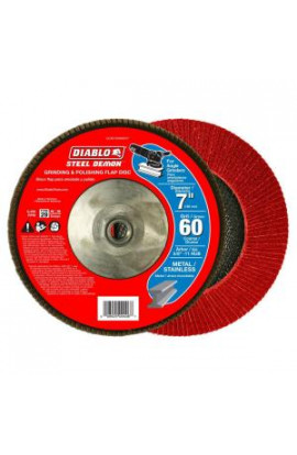 Diablo 7 in. 60-Grit Steel Demon Grinding and Polishing Flap Disc with 5/8 in. -11 HUB and Type 29 Conical Design - DCX070060B01F