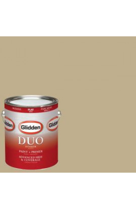 Glidden DUO 1-gal. #HDGY50D Gift of Golden Straw Flat Latex Interior Paint with Primer - HDGY50D-01F