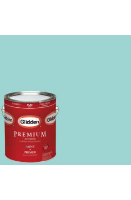 Glidden Premium 1-gal. #HDGB20U Glistening Teal Flat Latex Interior Paint with Primer - HDGB20UP-01F