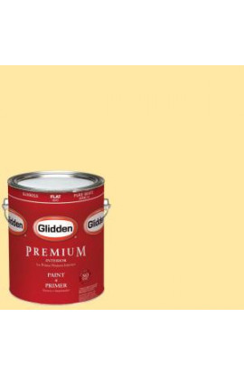 Glidden Premium 1-gal. #HDGY42 Buttercup Flat Latex Interior Paint with Primer - HDGY42P-01F