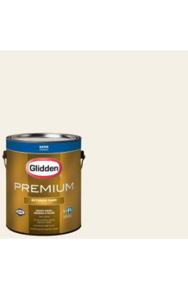 Glidden Premium 1-gal. #HDGWN43 Crisp Linen White Satin Latex Exterior Paint - HDGWN43PX-01SA