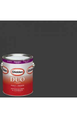 Glidden DUO 1-gal. #HDGCN65D Onyx Black Eggshell Latex Interior Paint with Primer - HDGCN65D-01E