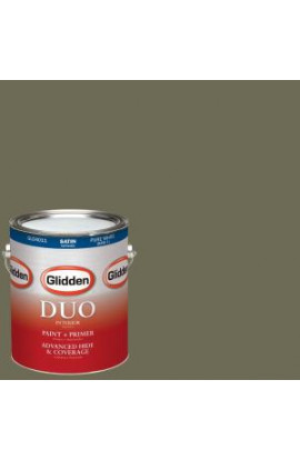 Glidden DUO 1-gal. #HDGG26 Olive Green Satin Latex Interior Paint with Primer - HDGG26-01SA