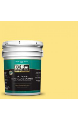 BEHR Premium Plus 5-gal. #380B-4 Daffodil Yellow Semi-Gloss Enamel Exterior Paint - 540005