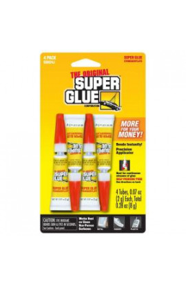 Super Glue .07 oz. Glue, (4) .07 oz. Tubes per card, Case pack of 12 cards - SGH24J