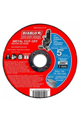 Diablo 5 in. x 0.040 in. x 7/8 in. Thin Kerf Metal Cut-Off Disc (10-Pack) - DBD050040101F010