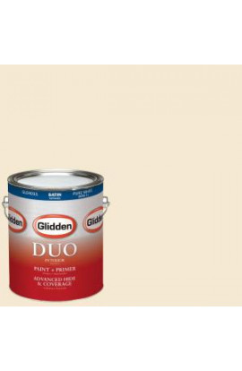 Glidden DUO 1-gal. #HDGY35U Vanilla Custard Satin Latex Interior Paint with Primer - HDGY35U-01SA