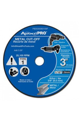 Avanti Pro 3 in. x 1/16 in. x 3/8 in. Metal Cut-Off Disc (5-Pack) - PBD030063105F