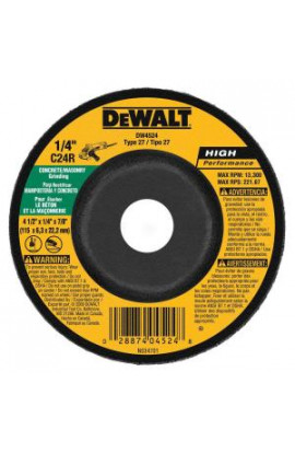 DEWALT 4-1/2 in. x 1/4 in. x 7/8 in. Concrete/Masonry Grinding Wheel - DW4524
