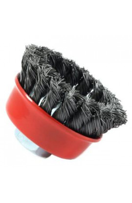 Forney 2-3/4 in. x 5/8 in.-11 Threaded Arbor Knotted Wire Cup Brush - 72757