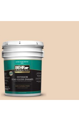 BEHR Premium Plus 5-gal. #ECC-52-1 Nevada Sand Semi-Gloss Enamel Exterior Paint - 505005