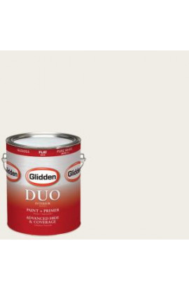 Glidden DUO 1-gal. #HDGG30 Muslin White Flat Latex Interior Paint with Primer - HDGG30-01F