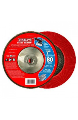 Diablo 7 in. 80-Grit Steel Demon Grinding and Polishing Max-Flap Wheel with 5/8 in.-11 HUB and Type 29 Conical Design - DCX070080B01F