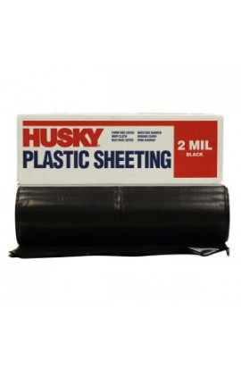 HUSKY 10 ft. x 100 ft. Black 2 mil Plastic Sheeting - RS210-100B