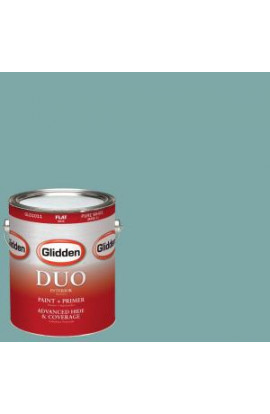 Glidden DUO 1-gal. #HDGB25U Blue Green Sea Flat Latex Interior Paint with Primer - HDGB25U-01F